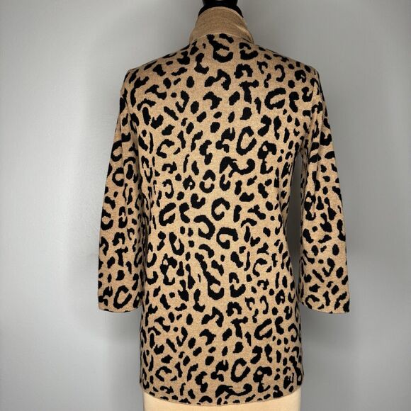 J. Crew Sophie Open Front Sweater Blazer Leopard XXS NWT - Picture 3 of 10